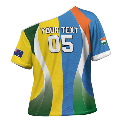 Custom India Vs Australia Cricket Cross Shoulder Shirt Final Matchup - Aussie Hoodie