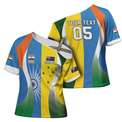 Custom India Vs Australia Cricket Cross Shoulder Shirt Final Matchup - Aussie Hoodie