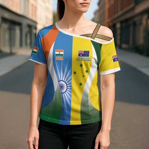 Custom India Vs Australia Cricket Cross Shoulder Shirt Final Matchup - Aussie Hoodie