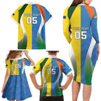 Custom India Vs Australia Cricket Family Matching Long Sleeve Bodycon Dress and Hawaiian Shirt Final Matchup - Aussie Hoodie