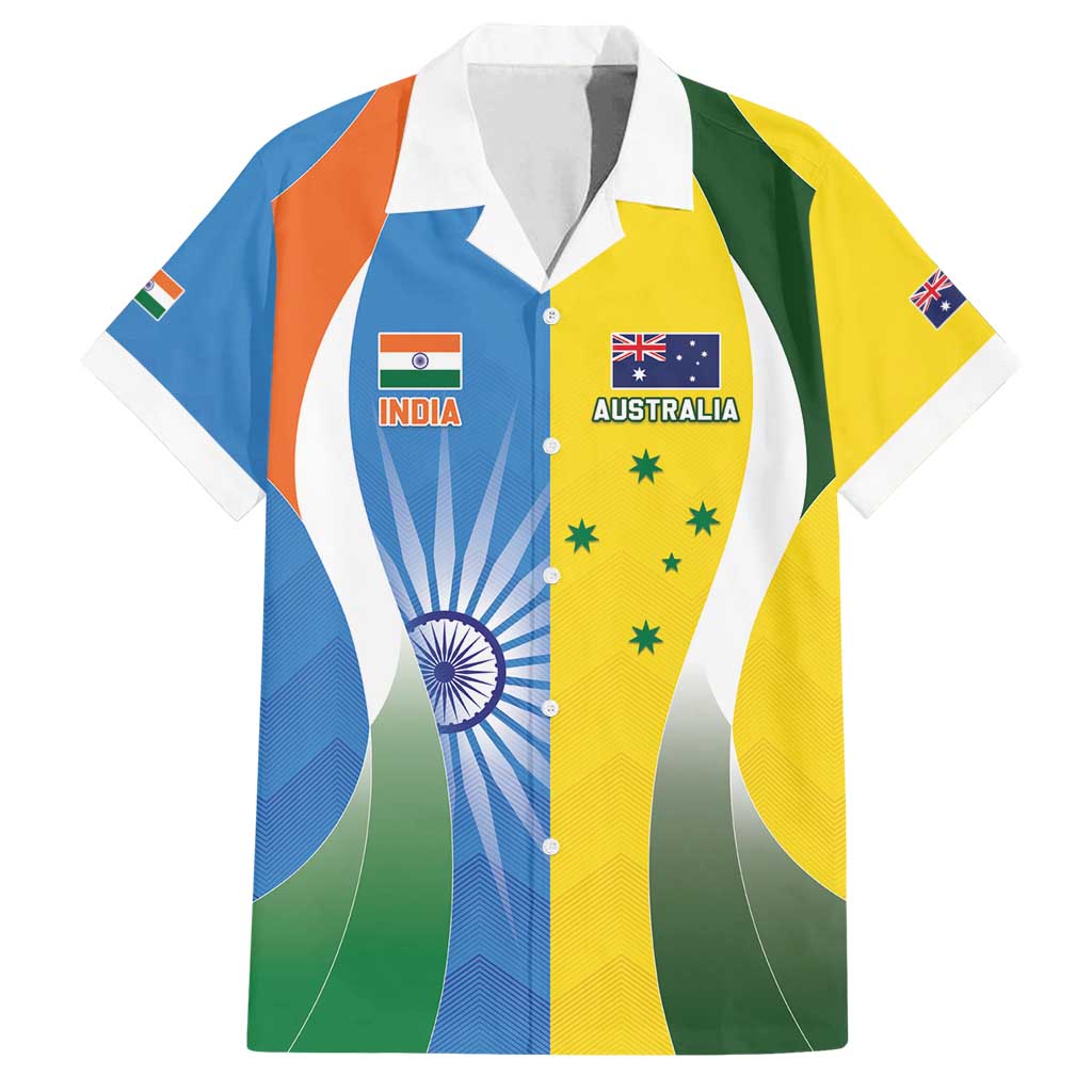 Custom India Vs Australia Cricket Family Matching Long Sleeve Bodycon Dress and Hawaiian Shirt Final Matchup - Aussie Hoodie