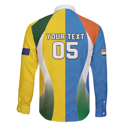 Custom India Vs Australia Cricket Family Matching Long Sleeve Bodycon Dress and Hawaiian Shirt Final Matchup - Aussie Hoodie