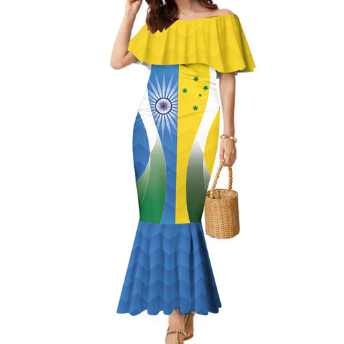 Custom India Vs Australia Cricket Family Matching Mermaid Dress and Hawaiian Shirt Final Matchup - Aussie Hoodie