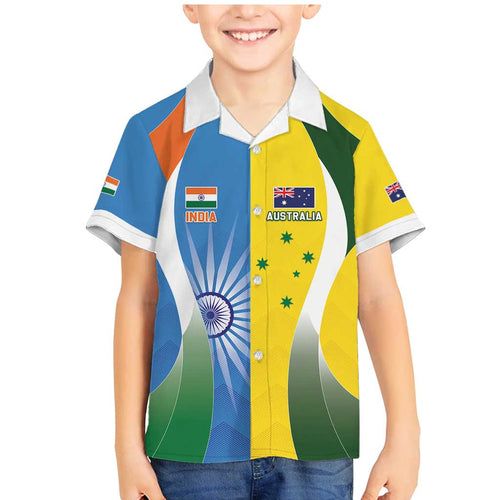 Custom India Vs Australia Cricket Family Matching Mermaid Dress and Hawaiian Shirt Final Matchup - Aussie Hoodie