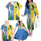 Custom India Vs Australia Cricket Family Matching Off The Shoulder Long Sleeve Dress and Hawaiian Shirt Final Matchup - Aussie Hoodie