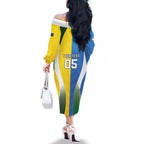 Custom India Vs Australia Cricket Family Matching Off The Shoulder Long Sleeve Dress and Hawaiian Shirt Final Matchup - Aussie Hoodie