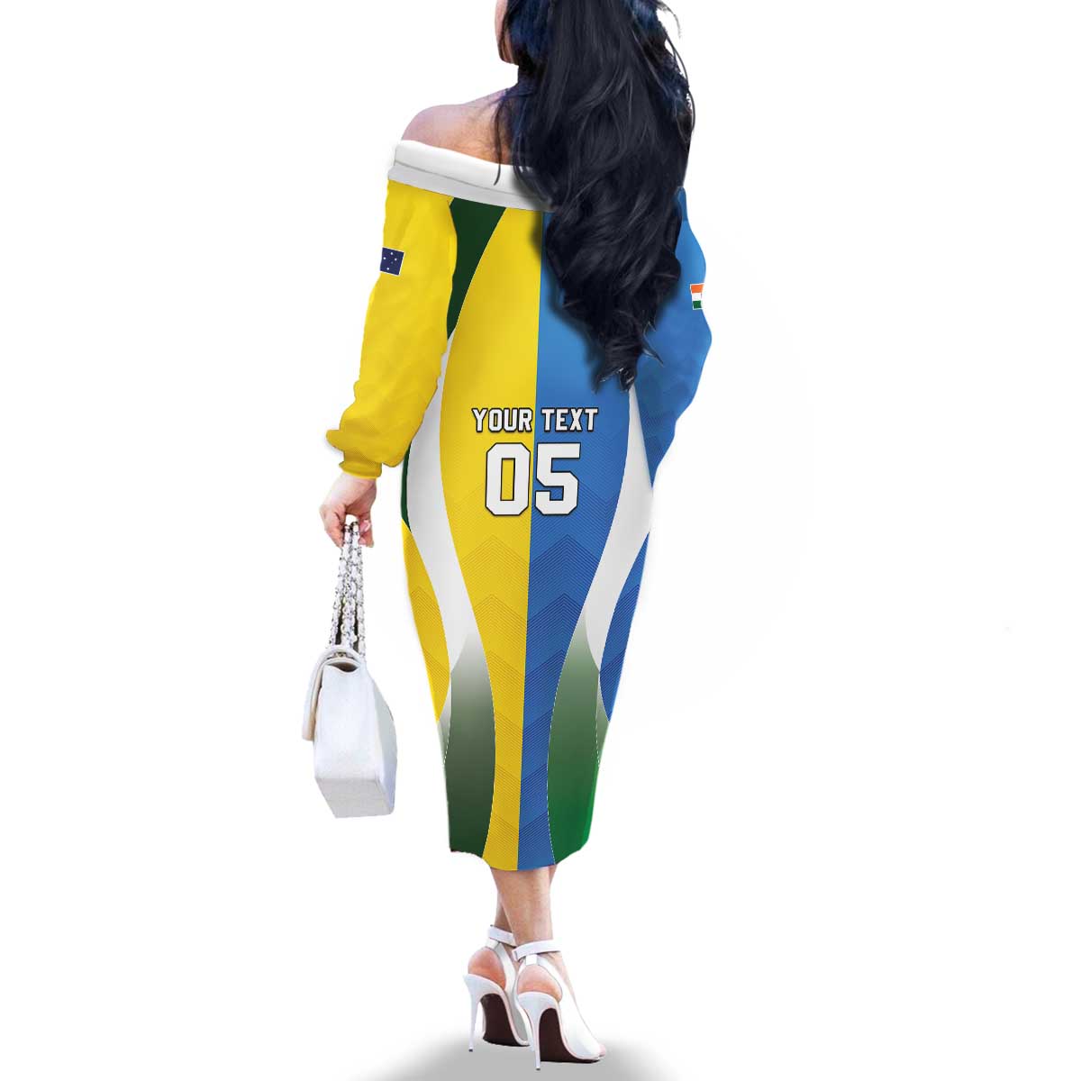 Custom India Vs Australia Cricket Family Matching Off The Shoulder Long Sleeve Dress and Hawaiian Shirt Final Matchup - Aussie Hoodie