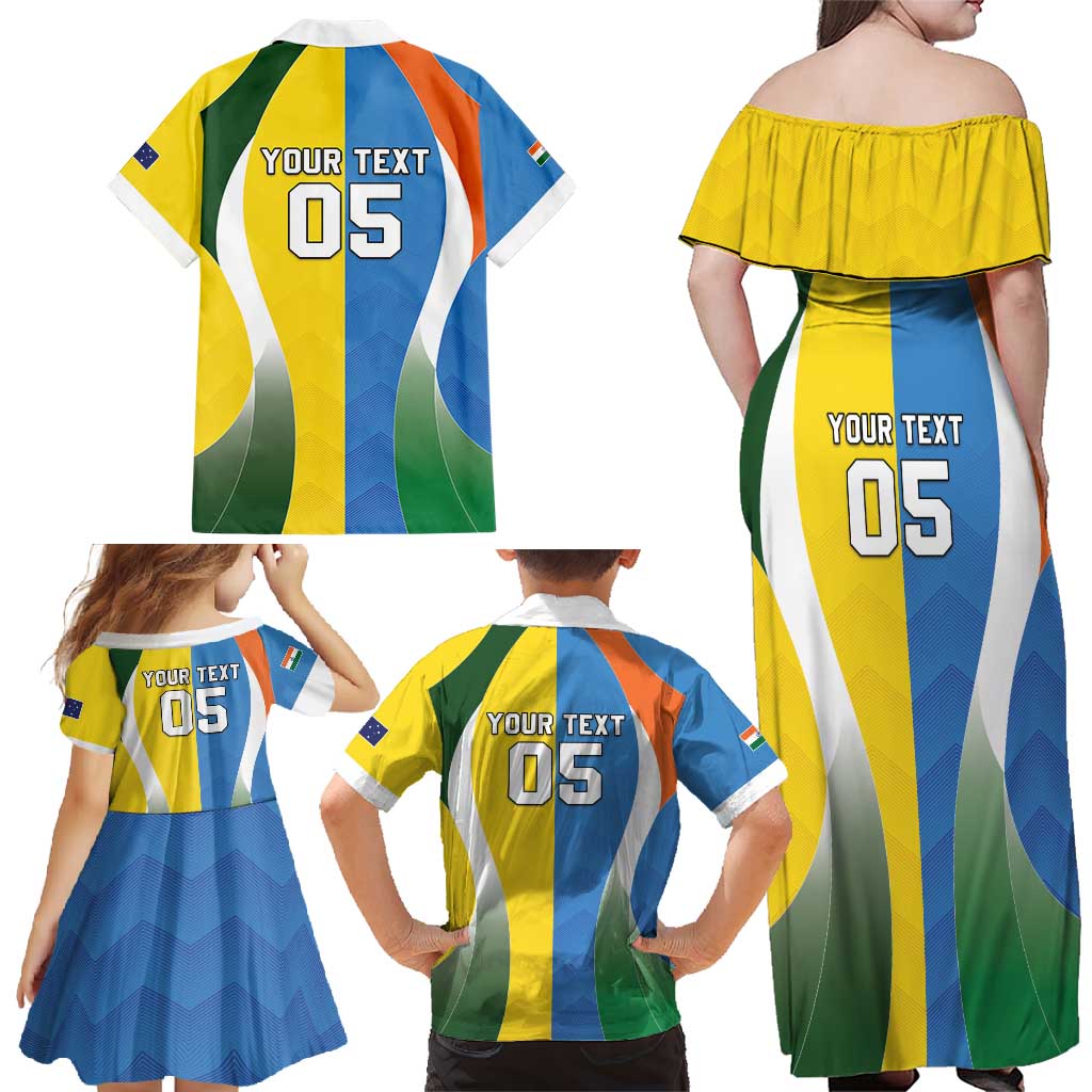 Custom India Vs Australia Cricket Family Matching Off Shoulder Maxi Dress and Hawaiian Shirt Final Matchup - Aussie Hoodie