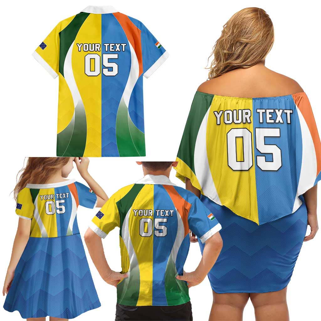 Custom India Vs Australia Cricket Family Matching Off Shoulder Short Dress and Hawaiian Shirt Final Matchup - Aussie Hoodie