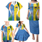 Custom India Vs Australia Cricket Family Matching Puletasi and Hawaiian Shirt Final Matchup - Aussie Hoodie