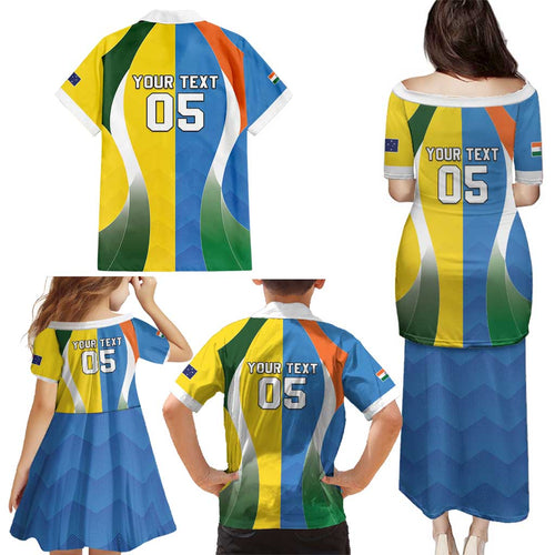 Custom India Vs Australia Cricket Family Matching Puletasi and Hawaiian Shirt Final Matchup - Aussie Hoodie