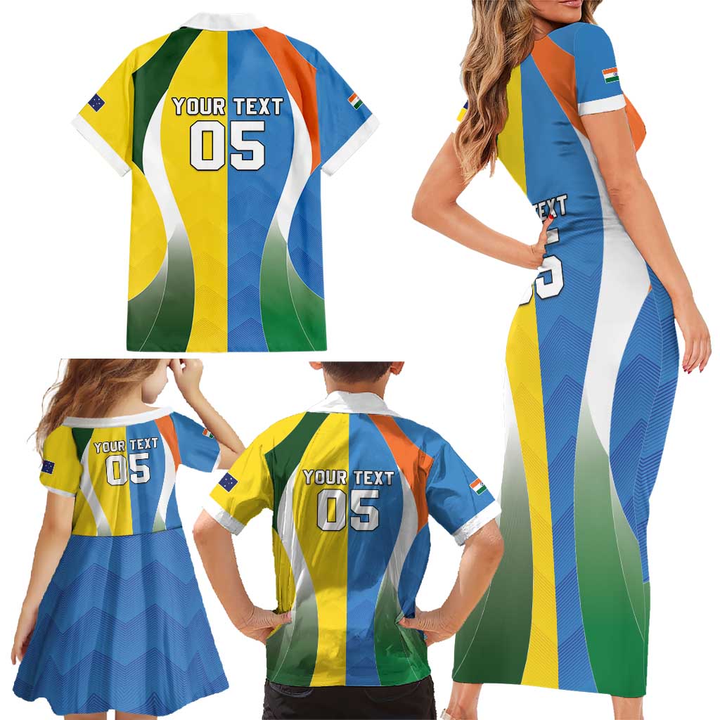 Custom India Vs Australia Cricket Family Matching Short Sleeve Bodycon Dress and Hawaiian Shirt Final Matchup - Aussie Hoodie