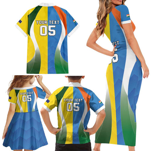 Custom India Vs Australia Cricket Family Matching Short Sleeve Bodycon Dress and Hawaiian Shirt Final Matchup - Aussie Hoodie