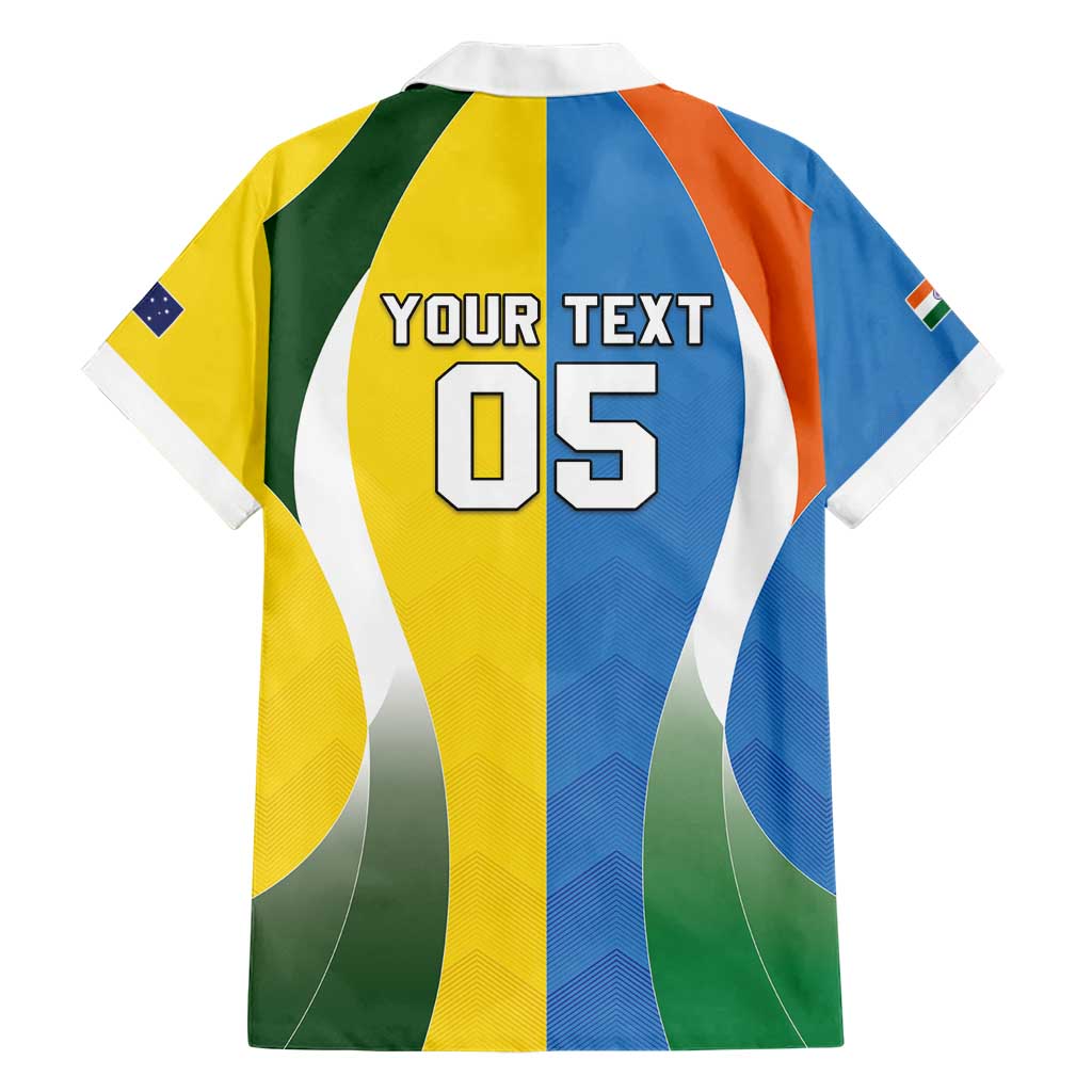 Custom India Vs Australia Cricket Family Matching Short Sleeve Bodycon Dress and Hawaiian Shirt Final Matchup - Aussie Hoodie