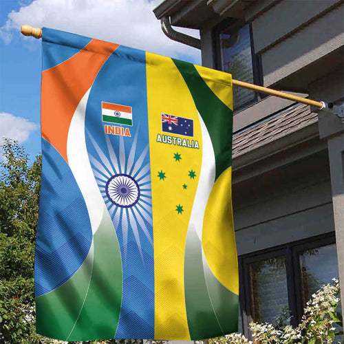 India Vs Australia Cricket Garden Flag Final Matchup - Aussie Hoodie