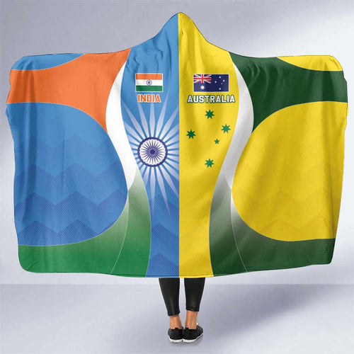 India Vs Australia Cricket Hooded Blanket Final Matchup - Aussie Hoodie