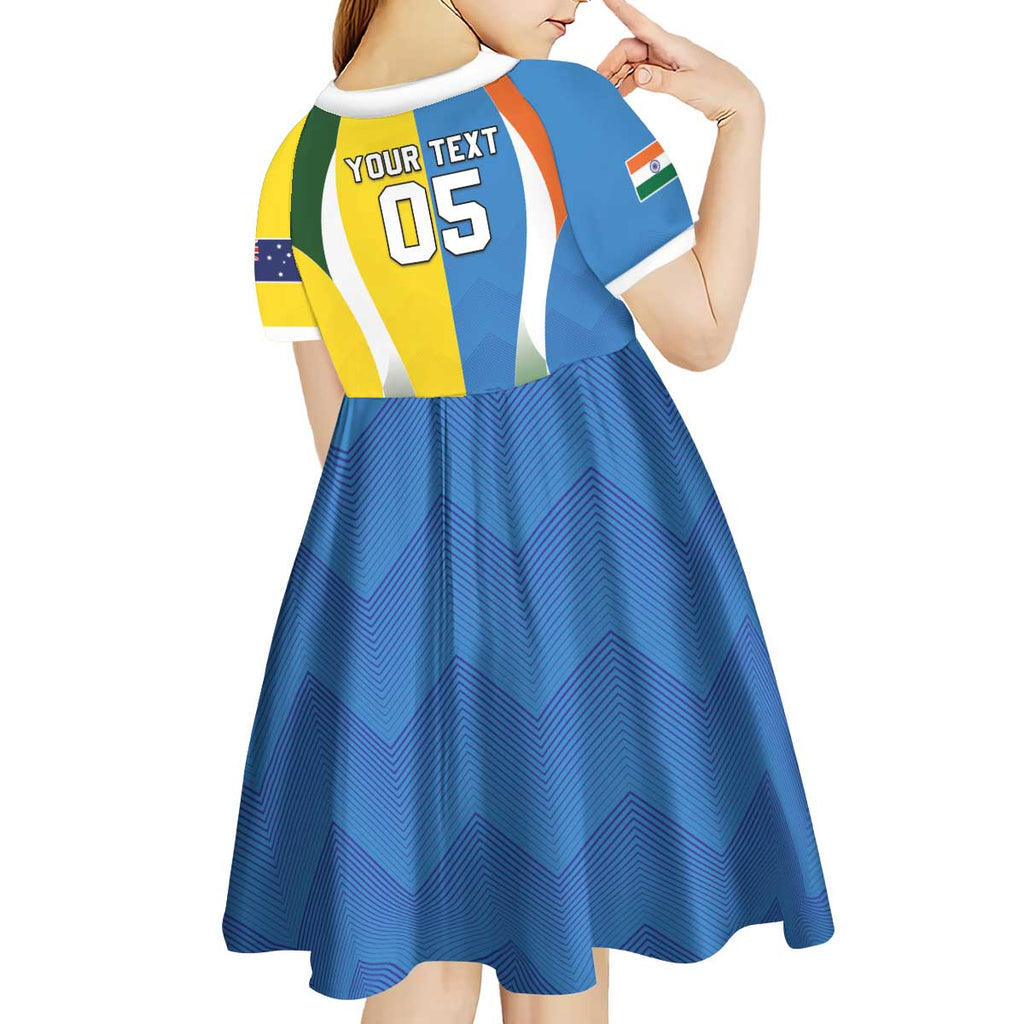 Custom India Vs Australia Cricket Kid Short Sleeve Dress Final Matchup - Aussie Hoodie