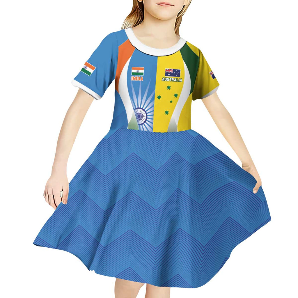 Custom India Vs Australia Cricket Kid Short Sleeve Dress Final Matchup - Aussie Hoodie