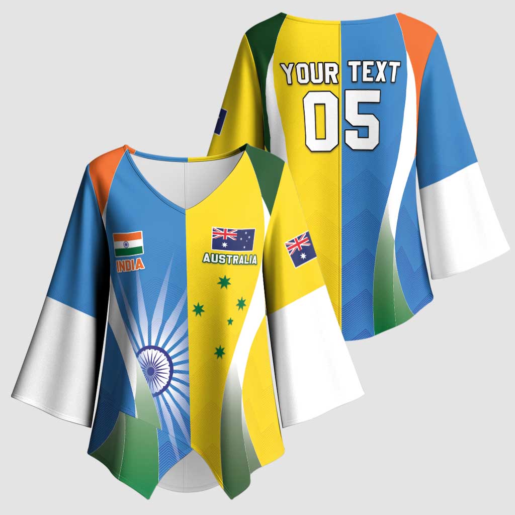 Custom India Vs Australia Cricket Kimono Sleeve Blouse Final Matchup - Aussie Hoodie