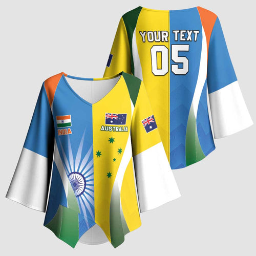 Custom India Vs Australia Cricket Kimono Sleeve Blouse Final Matchup - Aussie Hoodie