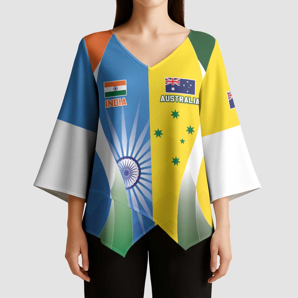 Custom India Vs Australia Cricket Kimono Sleeve Blouse Final Matchup - Aussie Hoodie