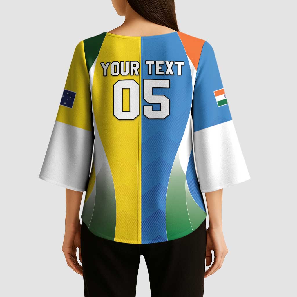 Custom India Vs Australia Cricket Kimono Sleeve Blouse Final Matchup - Aussie Hoodie