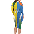 Custom India Vs Australia Cricket Long Sleeve Bodycon Dress Final Matchup - Aussie Hoodie