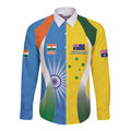 Custom India Vs Australia Cricket Long Sleeve Button Shirt Final Matchup - Aussie Hoodie