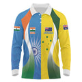 Custom India Vs Australia Cricket Long Sleeve Polo Shirt Final Matchup - Aussie Hoodie