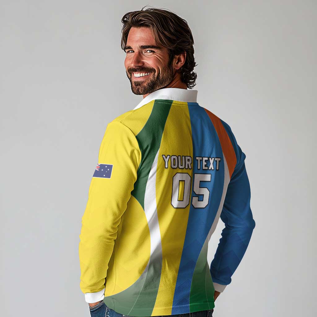 Custom India Vs Australia Cricket Long Sleeve Polo Shirt Final Matchup - Aussie Hoodie
