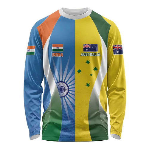 Custom India Vs Australia Cricket Long Sleeve Shirt Final Matchup - Aussie Hoodie