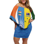 Custom India Vs Australia Cricket Off Shoulder Short Dress Final Matchup - Aussie Hoodie