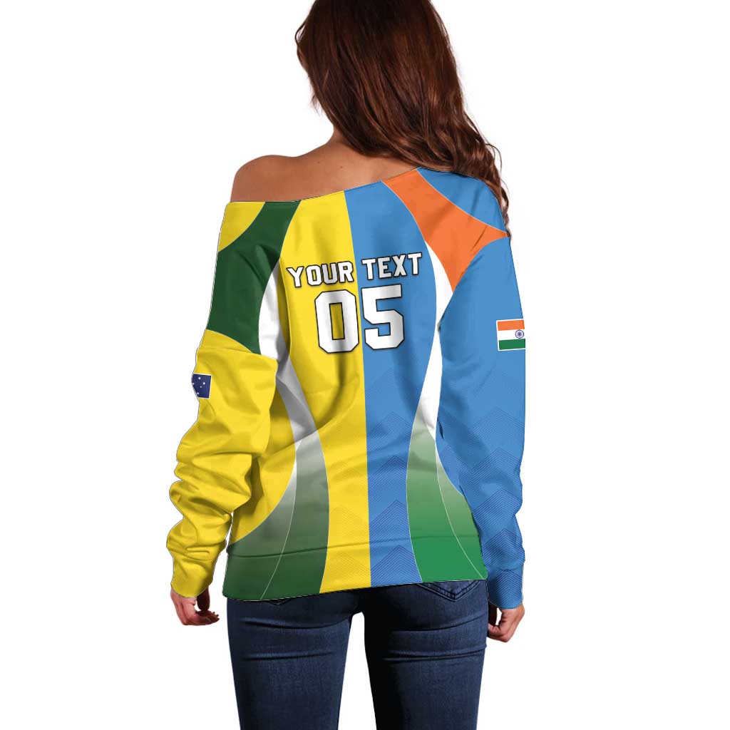 Custom India Vs Australia Cricket Off Shoulder Sweater Final Matchup - Aussie Hoodie