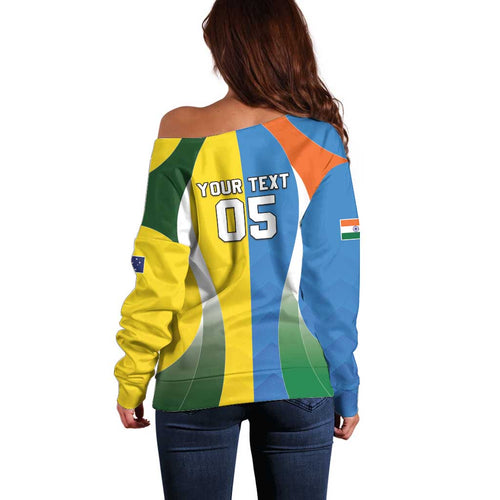 Custom India Vs Australia Cricket Off Shoulder Sweater Final Matchup - Aussie Hoodie