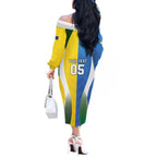 Custom India Vs Australia Cricket Off The Shoulder Long Sleeve Dress Final Matchup - Aussie Hoodie