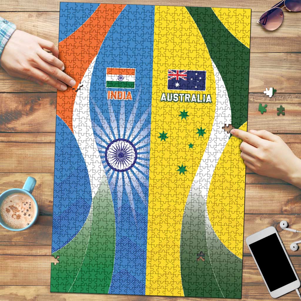 India Vs Australia Cricket Puzzle Final Matchup - Aussie Hoodie