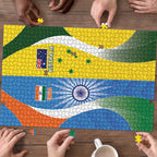 India Vs Australia Cricket Puzzle Final Matchup - Aussie Hoodie