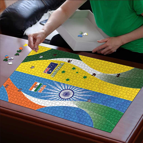 India Vs Australia Cricket Puzzle Final Matchup - Aussie Hoodie