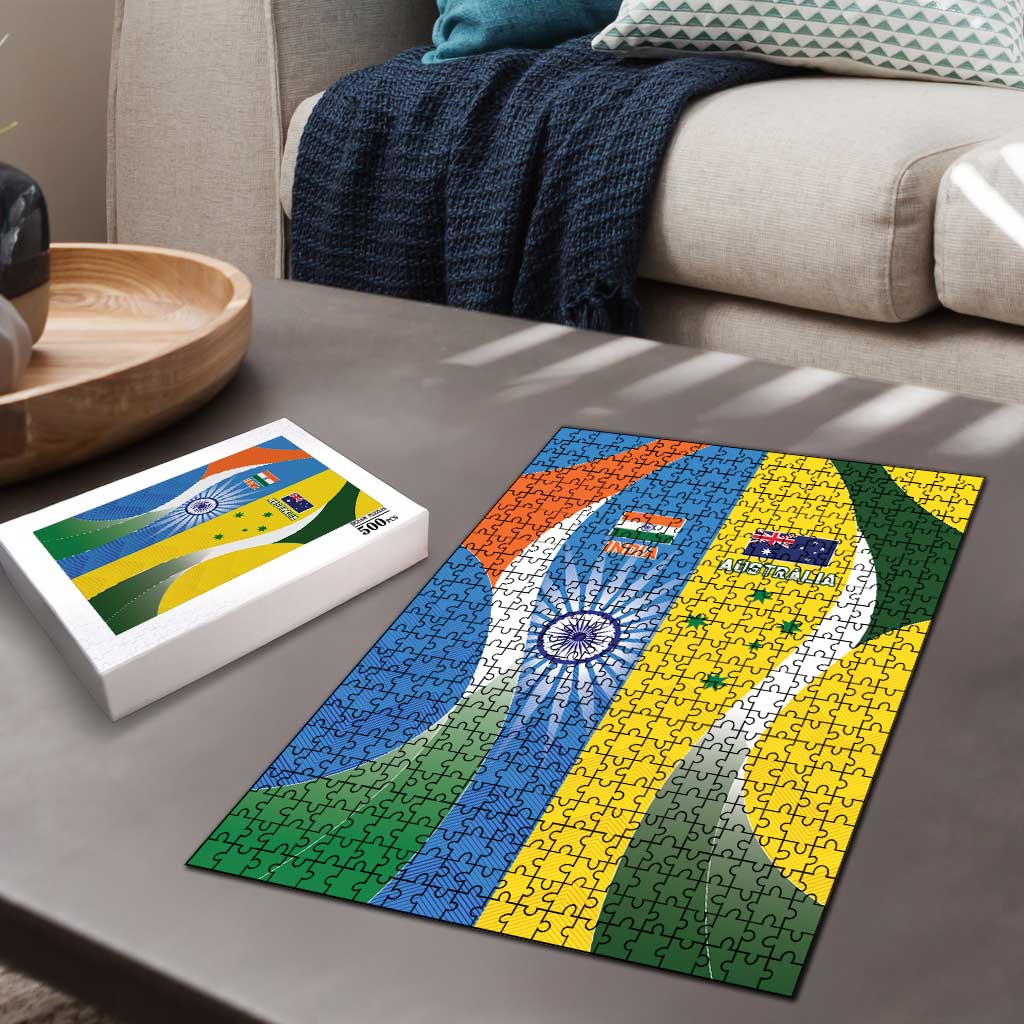 India Vs Australia Cricket Puzzle Final Matchup - Aussie Hoodie
