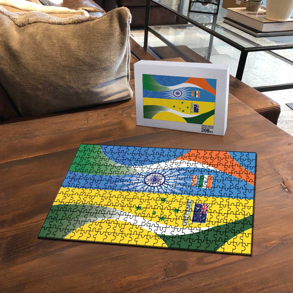 India Vs Australia Cricket Puzzle Final Matchup - Aussie Hoodie