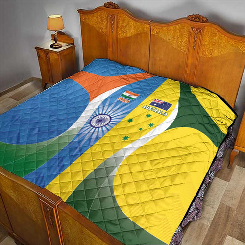 India Vs Australia Cricket Quilt Final Matchup - Aussie Hoodie