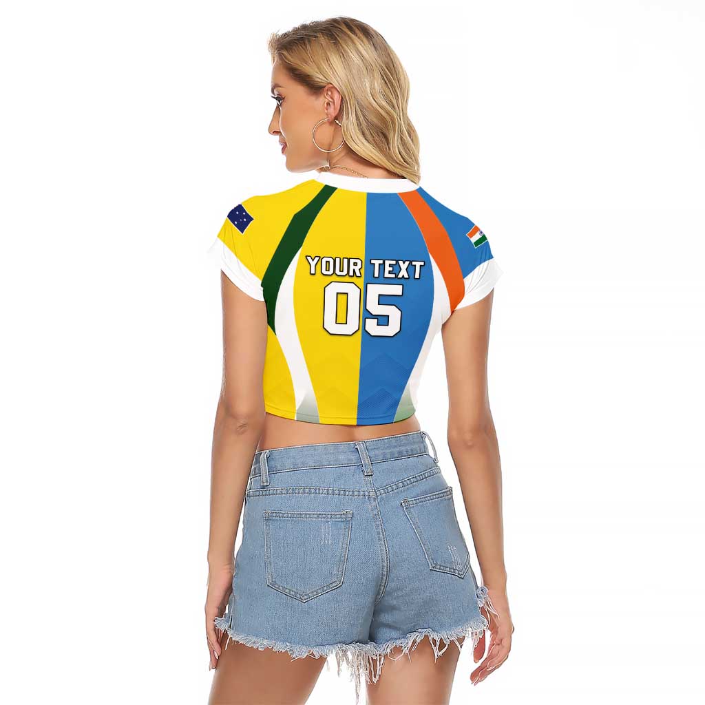 Custom India Vs Australia Cricket Raglan Cropped T Shirt Final Matchup - Aussie Hoodie