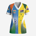 Custom India Vs Australia Cricket Scrub Top Final Matchup - Aussie Hoodie