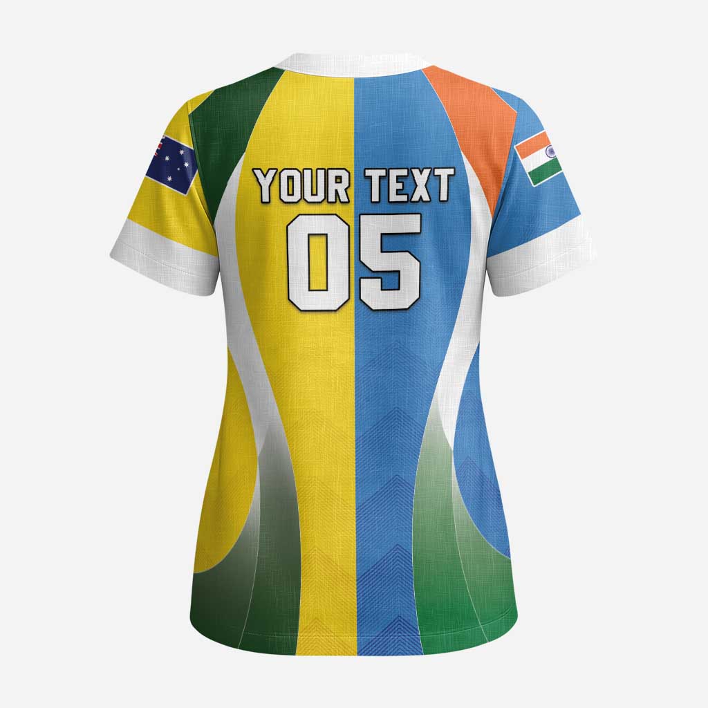 Custom India Vs Australia Cricket Scrub Top Final Matchup - Aussie Hoodie