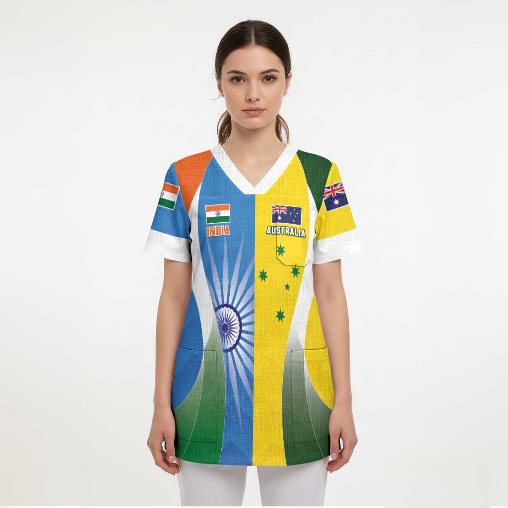 Custom India Vs Australia Cricket Scrub Top Final Matchup - Aussie Hoodie