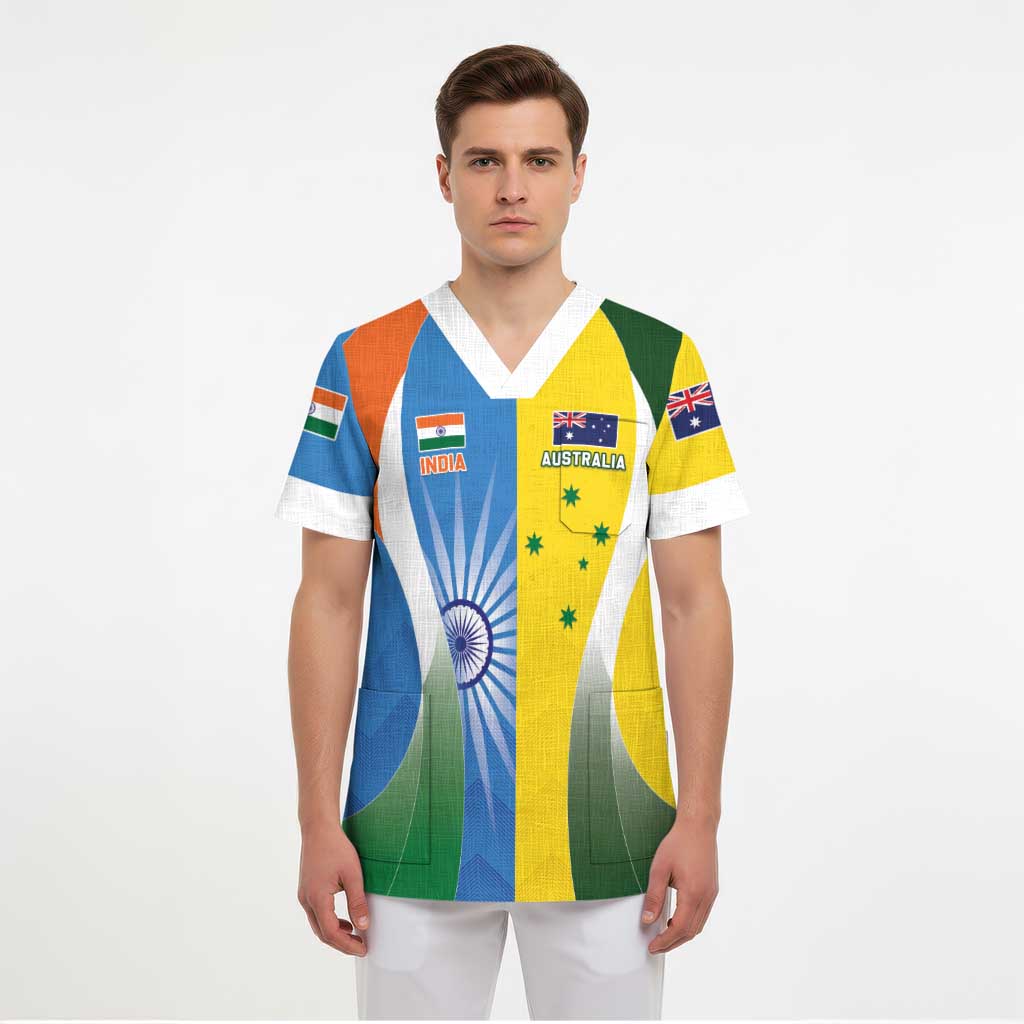 Custom India Vs Australia Cricket Scrub Top Final Matchup - Aussie Hoodie