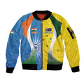 Custom India Vs Australia Cricket Sleeve Zip Bomber Jacket Final Matchup - Aussie Hoodie