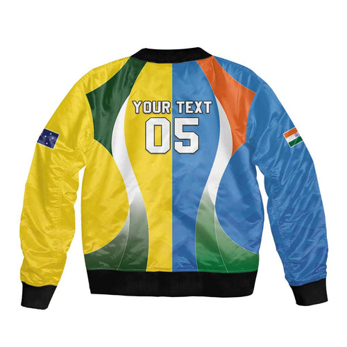 Custom India Vs Australia Cricket Sleeve Zip Bomber Jacket Final Matchup - Aussie Hoodie