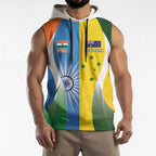 Custom India Vs Australia Cricket Sleeveless Hoodie Final Matchup - Aussie Hoodie