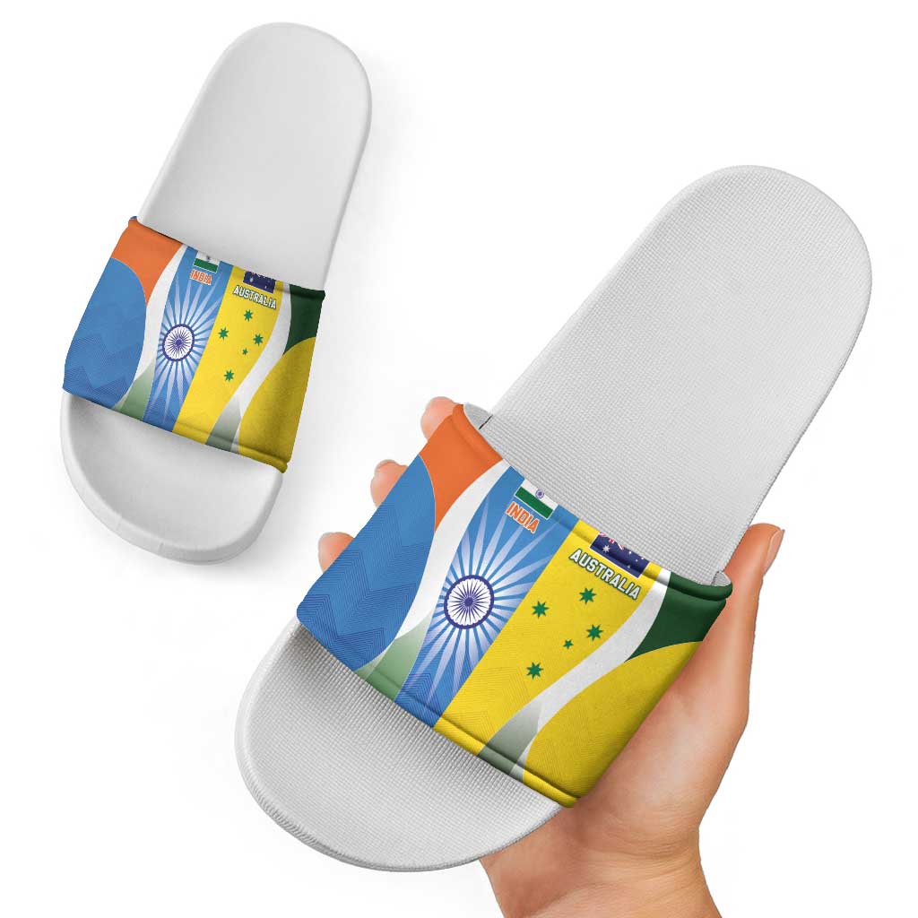 India Vs Australia Cricket Slide Sandals Final Matchup - Aussie Hoodie